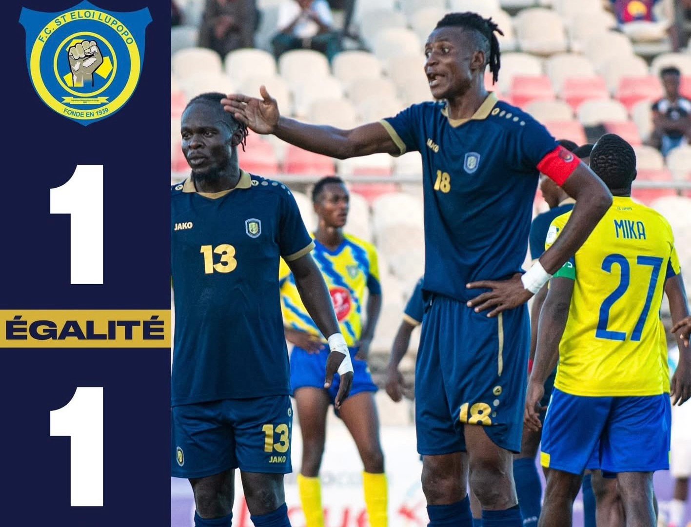 Illicocash Ligue 1 – Play-offs : Ni vainqueur, ni vaincu entre Lupopo et FC les Aigles du Congo (1-1)