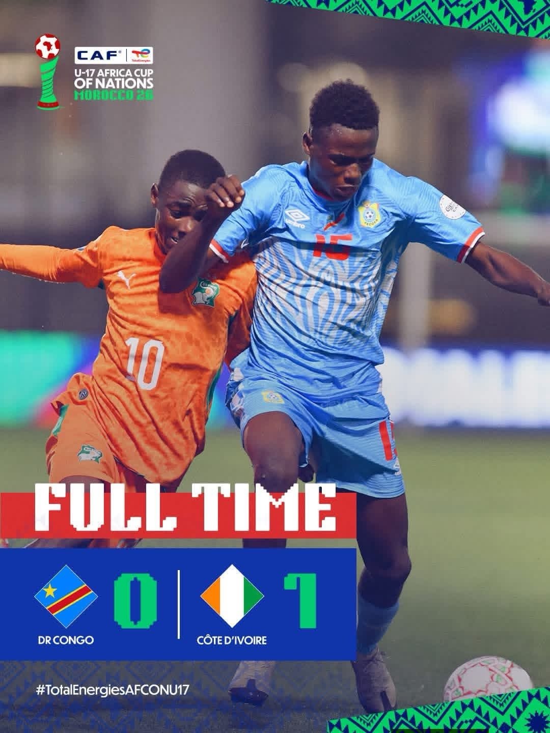 CAN U17 Maroc 2026 : La RDC s’incline encore face à la Côte d’Ivoire