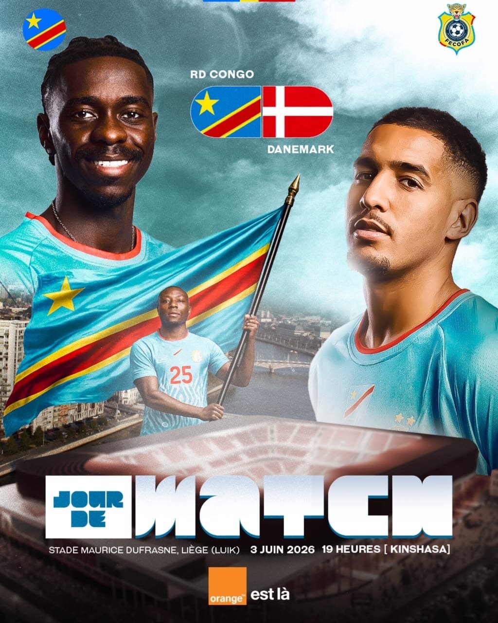FOOTBALL – MATCH AMICAL INTERNATIONAL : La RDC défie le Danemark ce soir à Liège