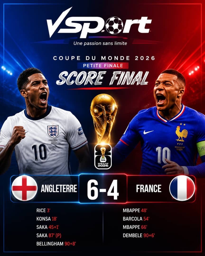 Mondial 2026 : L&rsquo;Angleterre terrasse la France dans un match complètement fou et s&rsquo;offre la médaille de bronze !