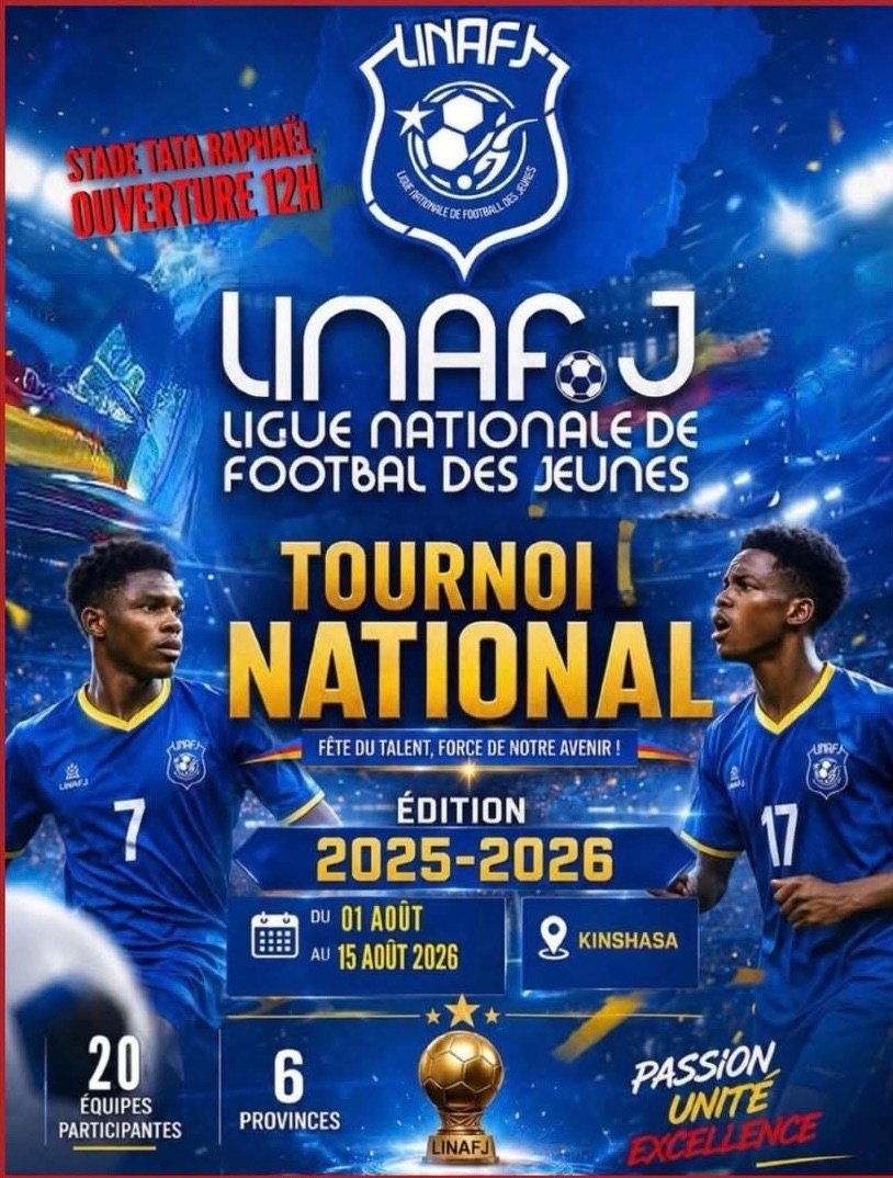 LINAFJ : Kinshasa accueille le Tournoi national U-17 avec 20 équipes en lice